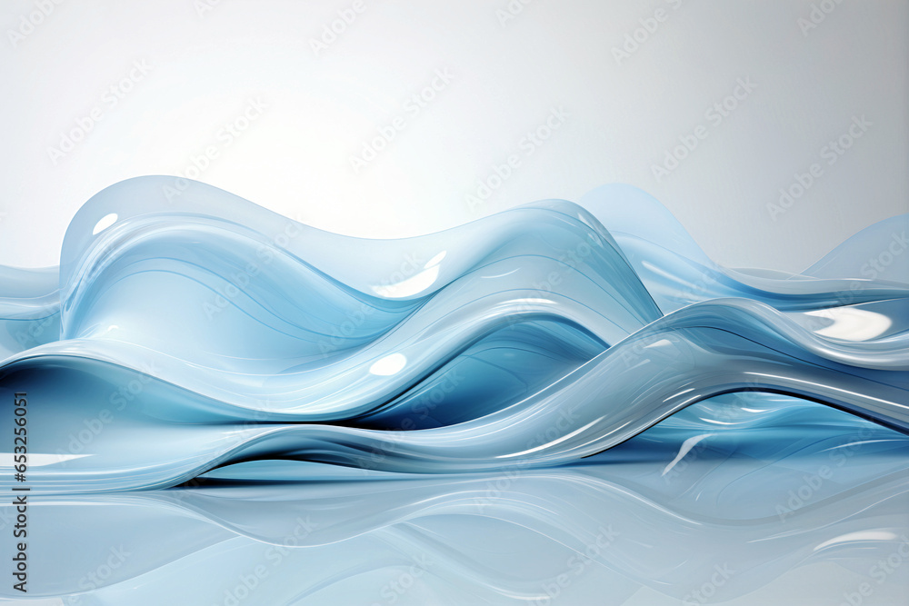 Aufkleber abstract background with wavy lines. smooth waves. generative ai
