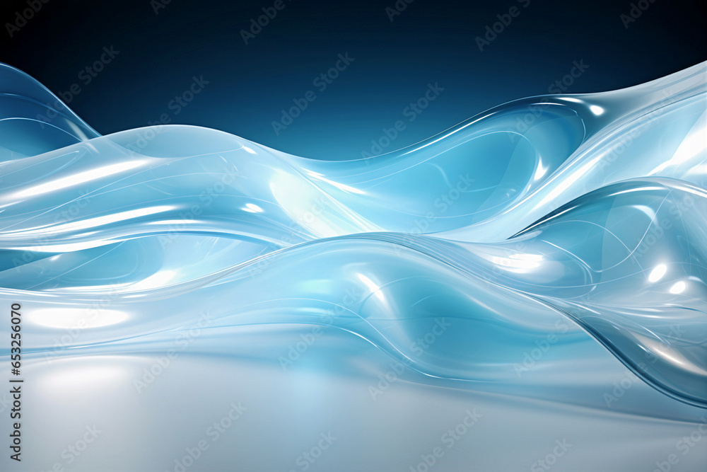 Aufkleber abstract background with wavy lines. smooth waves. generative ai
