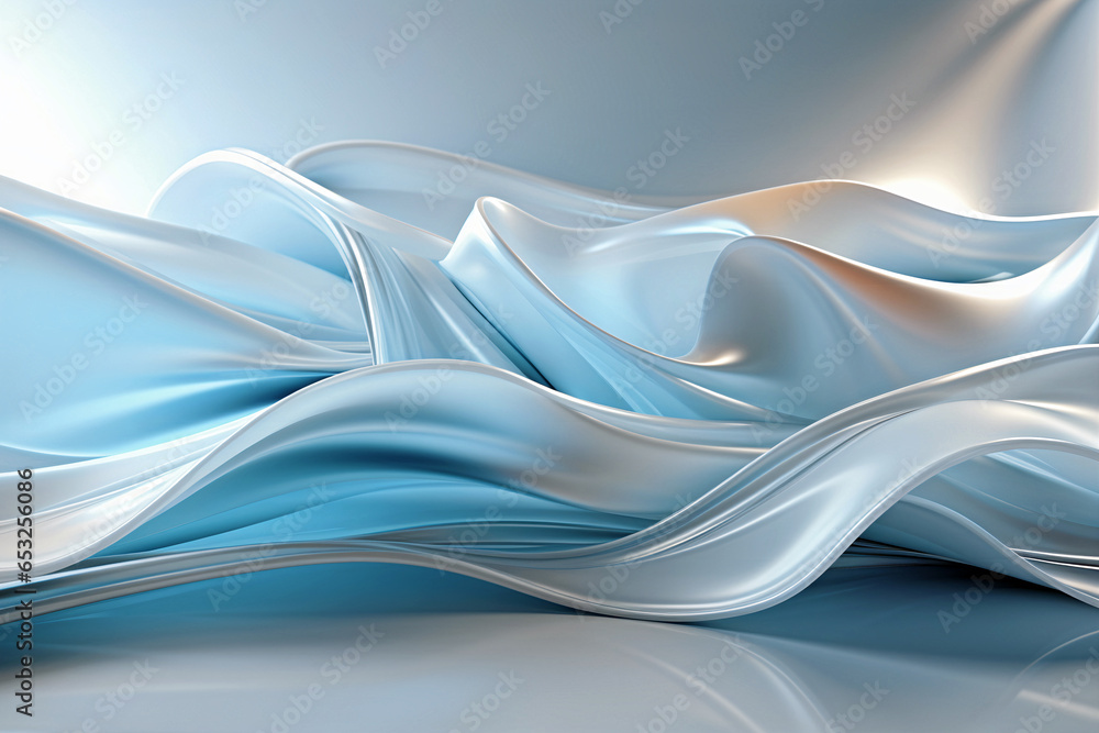 Aufkleber abstract background with wavy lines. smooth waves. generative ai