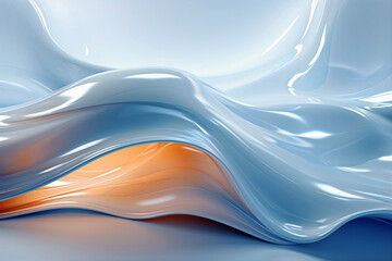 Fototapeta premium Abstract background with wavy lines. Smooth waves. Generative AI