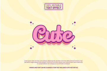Editable text effect Cute 3d cartoon template stlye modren premium vector	
