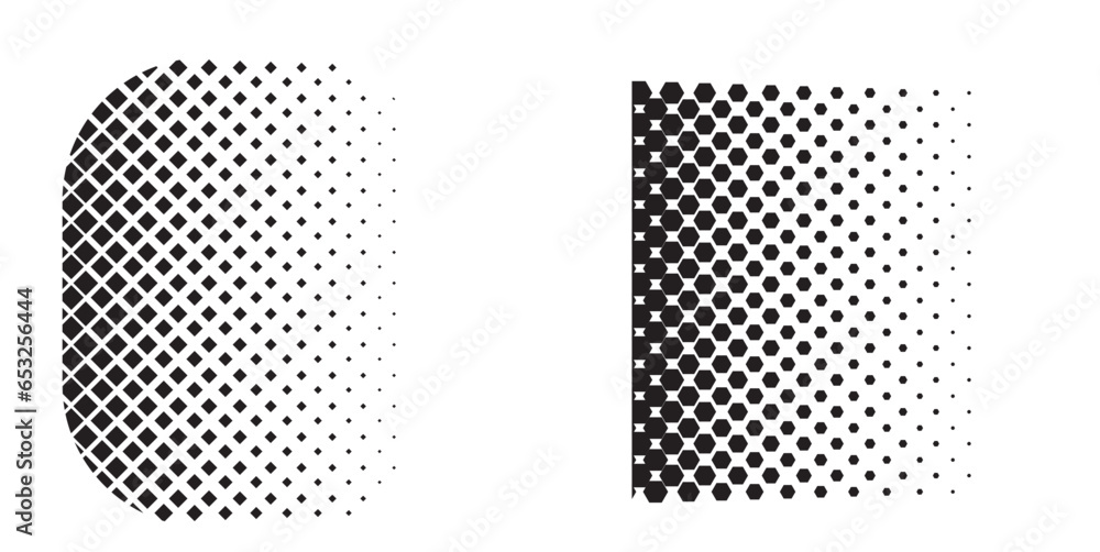 Poster halftone effect dot tone grunge effect abstract pattern texture vector graphic retro illustration. g