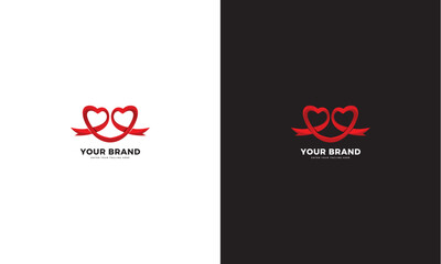 Love ribbon logo, vector graphic design