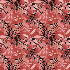Seamless pattern of abstract dry flowers on a stylish background. For design products on the theme of weddings, engagements, birthdays, and Valentine's Day - 653258870