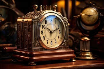 an old-fashioned alarm clock by a digital clock