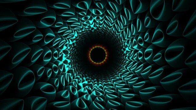 Circular object with black center. Looped animation.