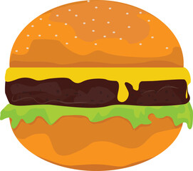 Hamburger Vector Illustration Design. Transparent Background.