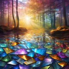 abstract colorful background with crystals