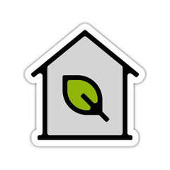 picto logo icones et symbole ecologie maison verte energie epais couleur relief