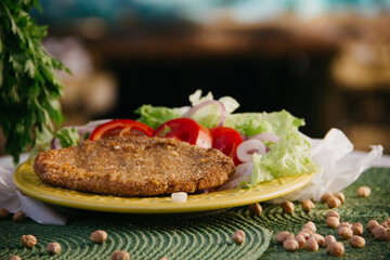 breaded of chickpeas vegan food