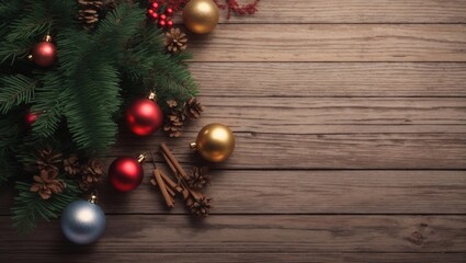 Christmas decoration on wooden table