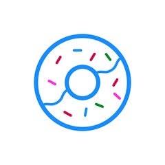 Donuts outline icon vector, colorful donuts line icon flat illustration isolated on white background.