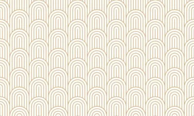 Seamless gold circle stripe line pattern,arc shape, fence background, art deco design vector illustration. © i_fleurs