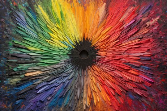 multi-colored crayons arranged together on a canvas