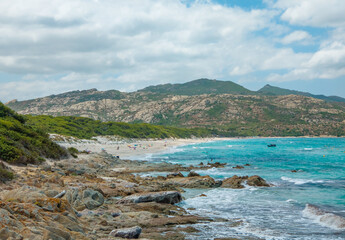Corse (France) - Corsica is a big touristic french island in Mediterranean Sea, beside Italy, with beautiful beachs and mountains. Here the beach named Plage de Saleccia