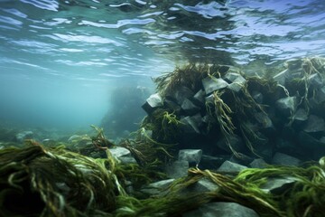 seaweed swaying with ocean current