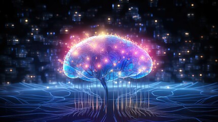 intelligence brain digital mind illustration human abstract, design innovation, idea head intelligence brain digital mind