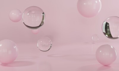 pink soap bubbles on black