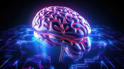 intelligence human brain electronic illustration technology digital, artificial mind, ai computer intelligence human brain electronic