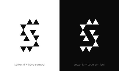 Letter S or Z logo design for triangle shape. Negative space monogram icon logo