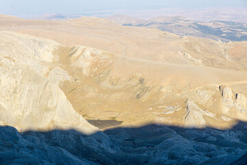 Scenic views of Medetsiz tepe (3524 m), which is the highest peak of Bolkar mountain, which is a...