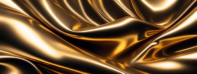 Ein Banner aus goldener glatten Metallic-Folienstruktur.
