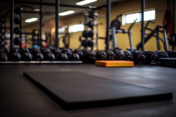 gym equipment on a clean mat