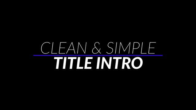 Clean and Simple Title Intro Template