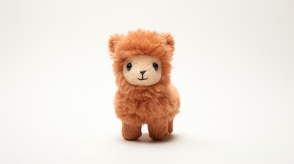 Alpaca Redhead toy on white background.