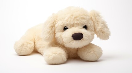 dog Soft toy on a white background, cut