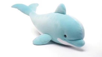Foto op Aluminium dolphin Soft toy on a white background, cut Floats © Valeriia