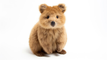 Quokka Soft toy on a white background, cut Happy