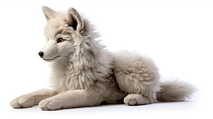 wolf Soft toy on a white background, cut