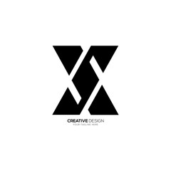 Letter Xs or Sx modern unique shapes alphabet flat monogram abstract logo
