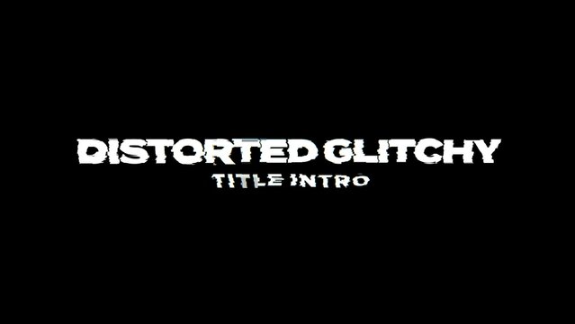 Glitchy Text Distortion Title Intro Template