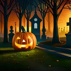 halloween pumpkin in the night