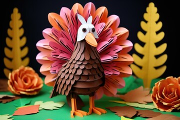 pinecone turkey with construction paper features