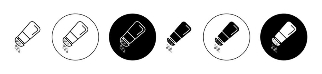 Pepper shaker vector icon set in black color. Suitable for apps and website UI designs - obrazy, fototapety, plakaty