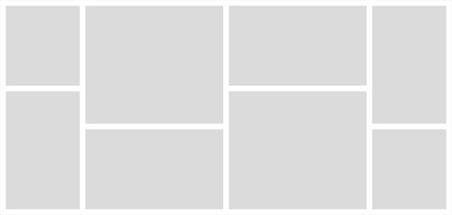 Pictures or photos frame collage. comics page grid layout abstract photo frames and digital photo wall template
