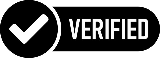 Verified Approved Accepted Black Info Icon with Tick Check Mark Sign. Vector Image