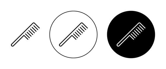 Hairdresser comb vector icon set in black color. Suitable for apps and website UI designs - obrazy, fototapety, plakaty