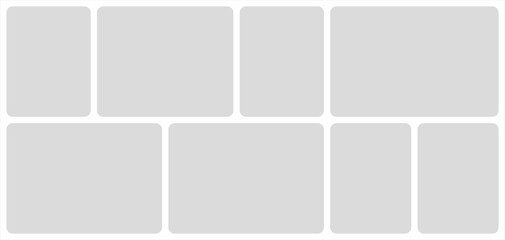 Pictures or photos frame collage. comics page grid layout abstract photo frames and digital photo wall template
