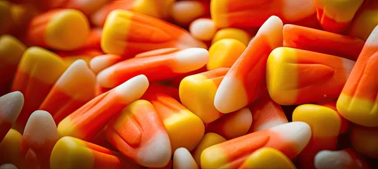 Gordijnen a close up of candy corn Generative AI © SKIMP Art