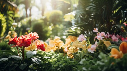 Fototapeta na wymiar lush perfect garden in daylight