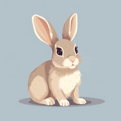Fototapeta premium Rabbit cartoon illustration, AI generated Image