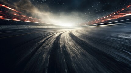 An image of a race track surface showing tire marks. - obrazy, fototapety, plakaty