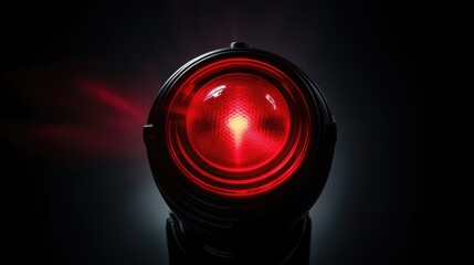 Image of a red warning indicator on a black panel.