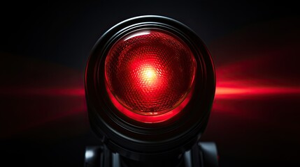 Image of a red warning indicator on a black panel.