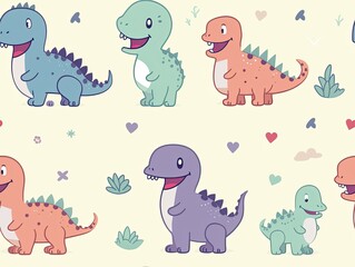 Obraz na płótnie Canvas cute dinosaur pattern