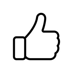 Thumbs up icon, representing approval, satisfaction, or positive feedback, often used for themes related to social media, reviews, or customer experience